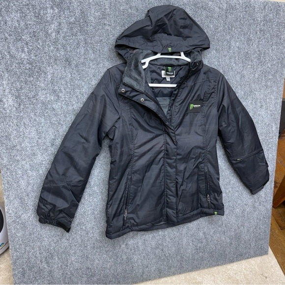 Port Authority Monster energy drink coat jacket women's size L Large hooded - Picture 2 of 11